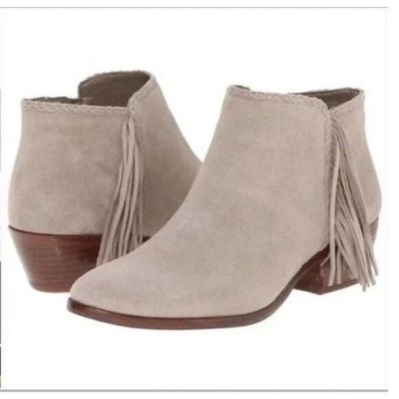 Sam Edelman Paige Fringe Ankle Booties Taupe Suede boots size 6 - Picture 12 of 12